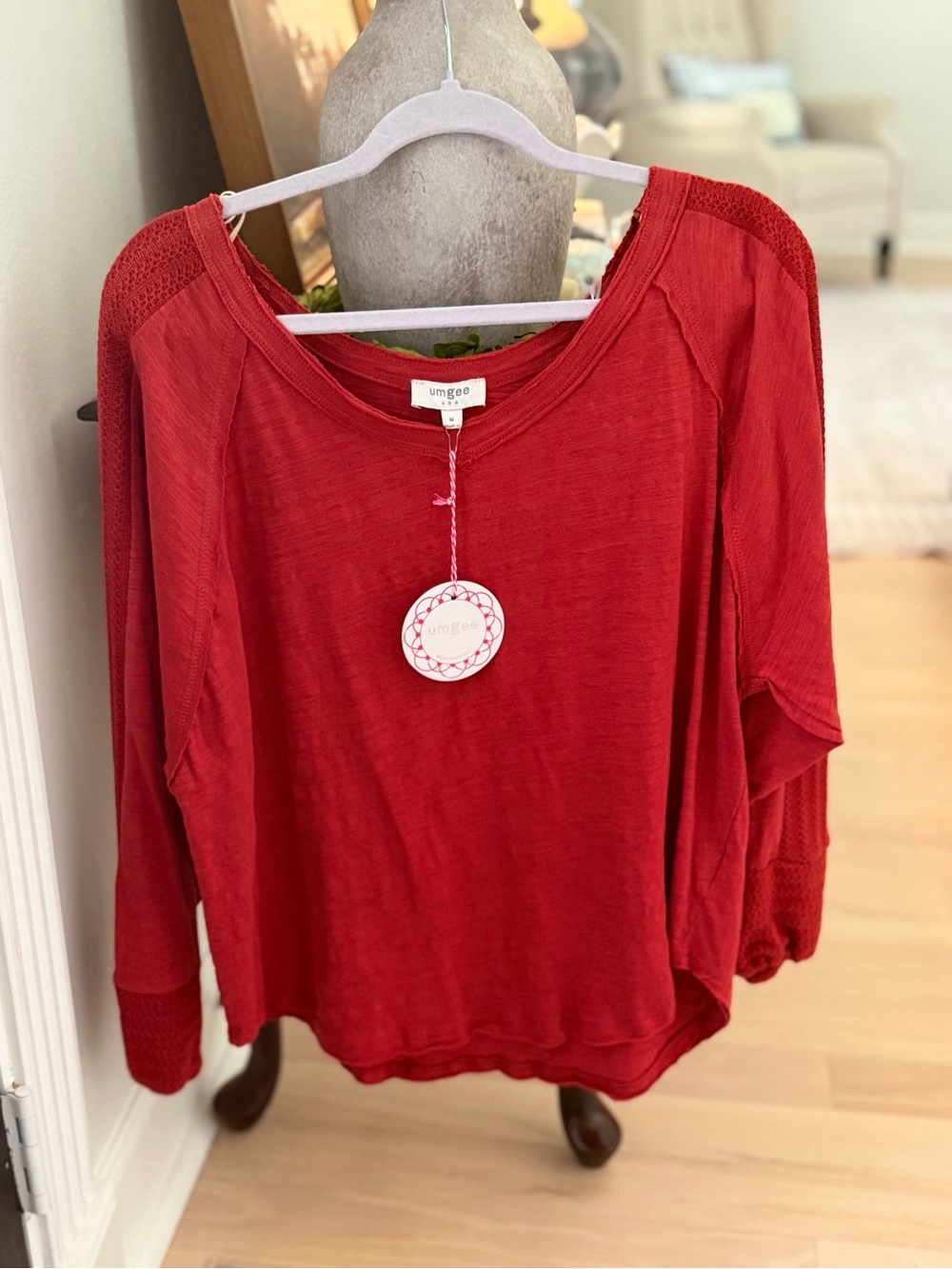 umgee Burnt red Lightweight Long Sleeve Top